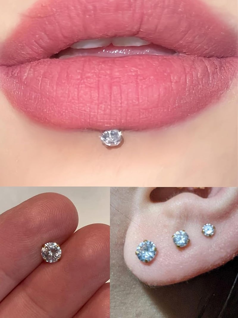 QWALIT Titanium Flat Back Helix Cartilage Earring Horseshoe Nose Ring Piercing Taper Threadless Jewelry Changing Tool Internal Threaded Piercing Taper Insertion Threader Tool Labret Jewelry Lip Studs - Image 4